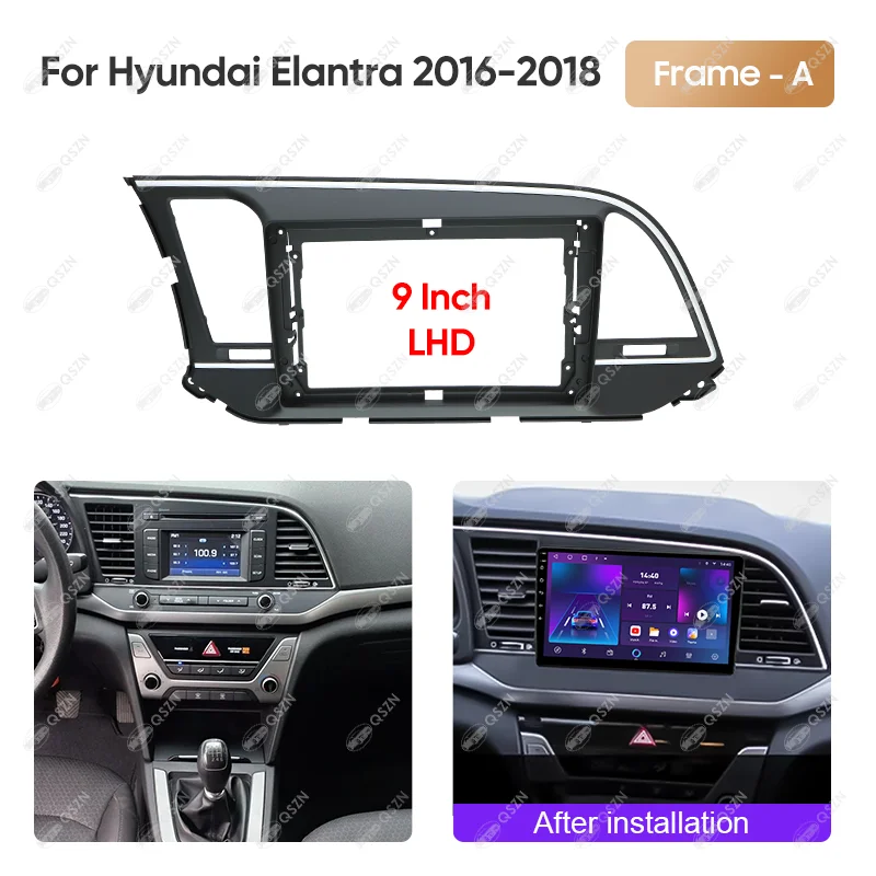 For HYUNDAI 2016-2018 ELANTRA 9INCH LHD/RHD Car Radio Android Stereo audio screen multimedia video navigation Harness frame