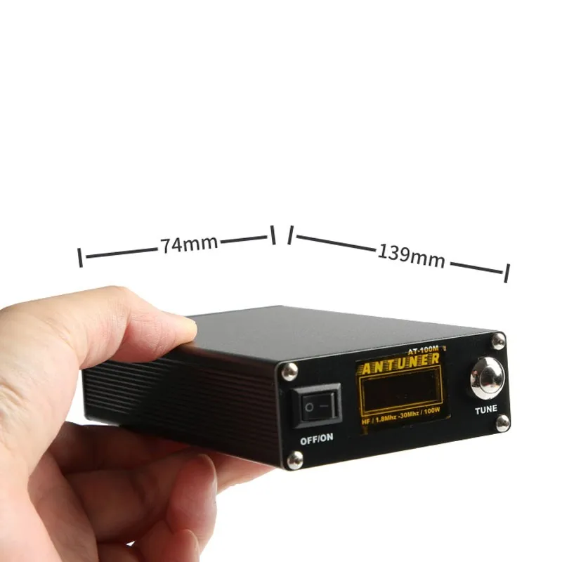 ANTUNER AT-100M 100W Universal HF Antena Tuner 1.8-30MHz SWR Power Meter untuk Yaesu Kenwood Xiegu
