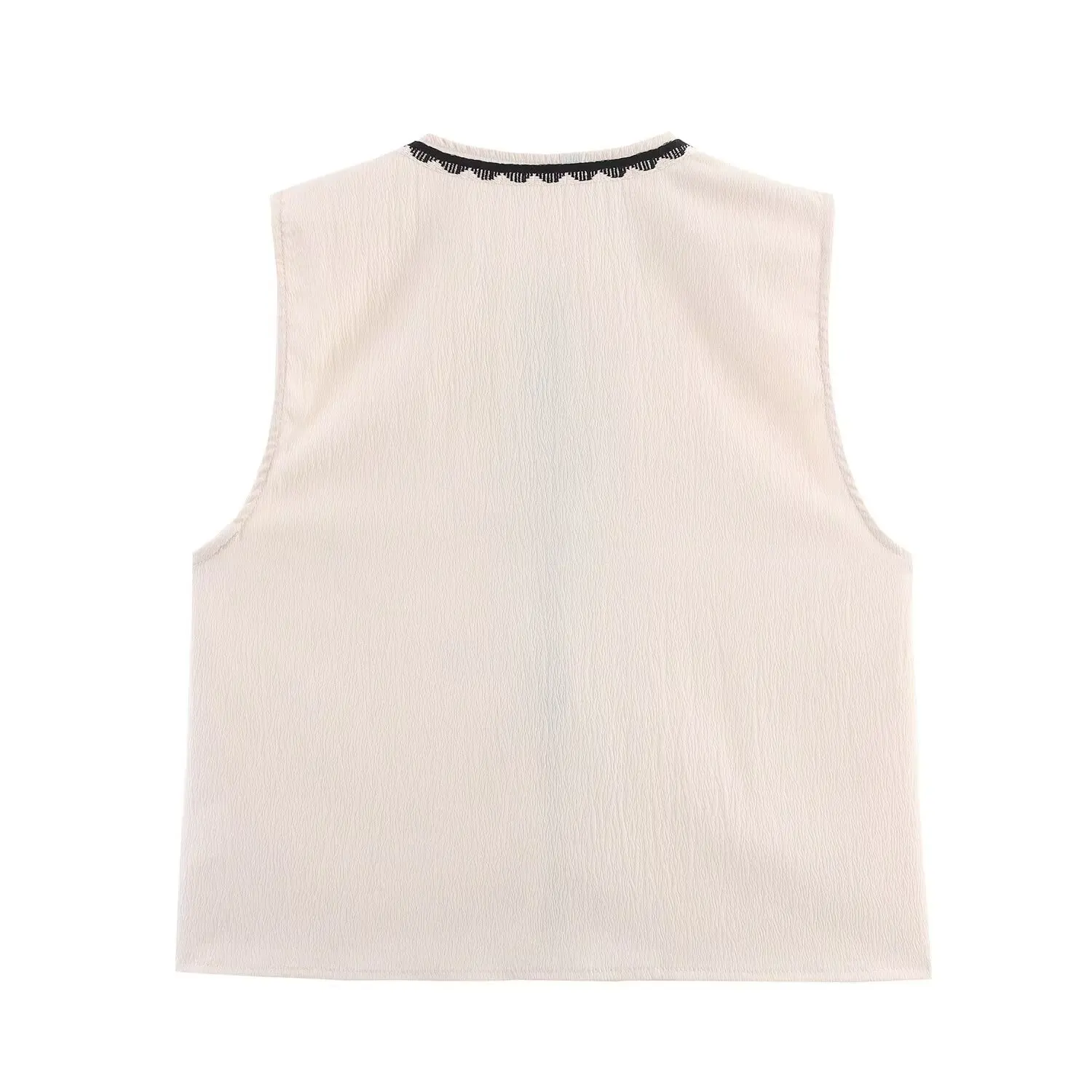JNLEAOG Spring New Women's Fashion Design Embroidery Suzhou Tassel Vest 1971150 Polyester Fiber A-Line Narrow Strap Vest