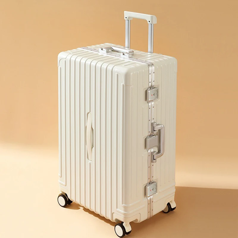 

Large Size Travel Luggage Aluminum frame Suitcase Trolley Case 20/24/28/30 inch Travel Suitcase with Cup Holder Boarding Case