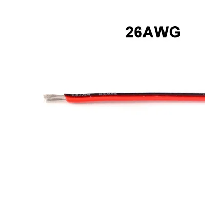 Hochtemperatur-verzinntes Kupferkabel, 2-adrig, Silikonkabel, Rot-Schwarz, 30 28 26 24 22 20 18 16 14 12 10 8 AWG für Kfz-LED-Beleuchtung