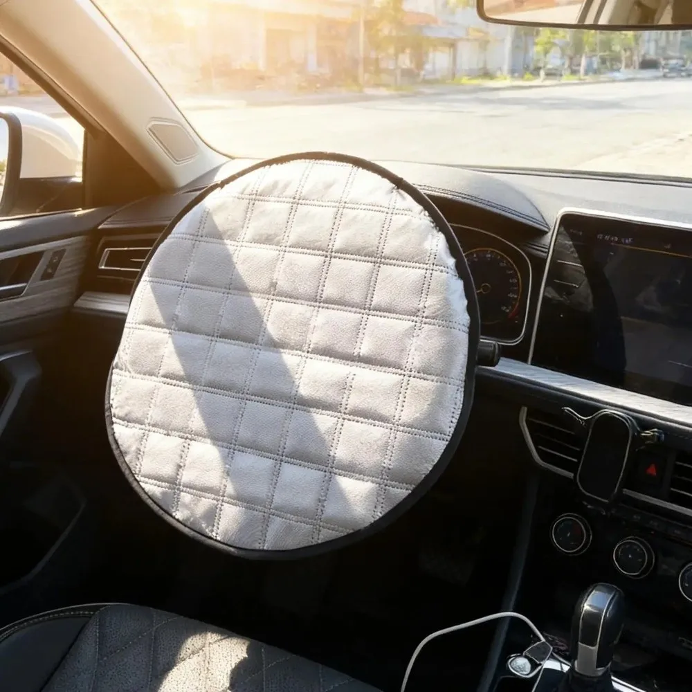 Universal 44CM Car Steering Wheel Cover UV-Blocking Prevent Aging Sun Shade Cover Steering Sun Protection Cover Car Interior
