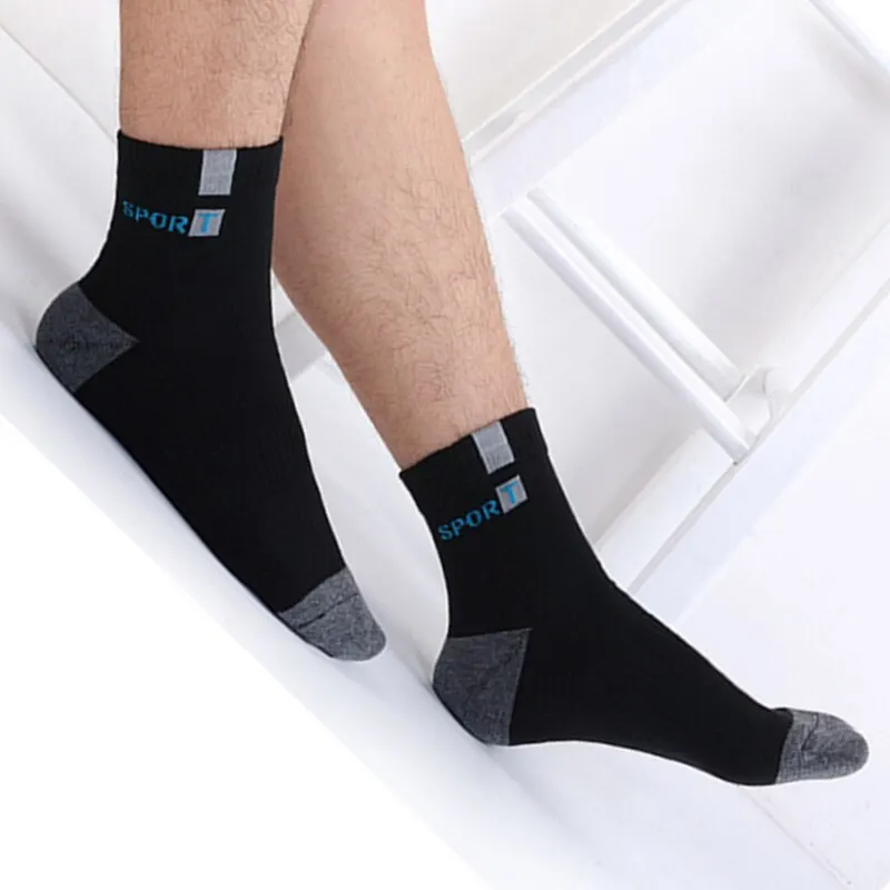 5Pairs/Lot Men\'s Socks Mid-tube Socks Absorb Sweat Running Professional Sports Socks Breathable Outdoor Basketball Riding Socks