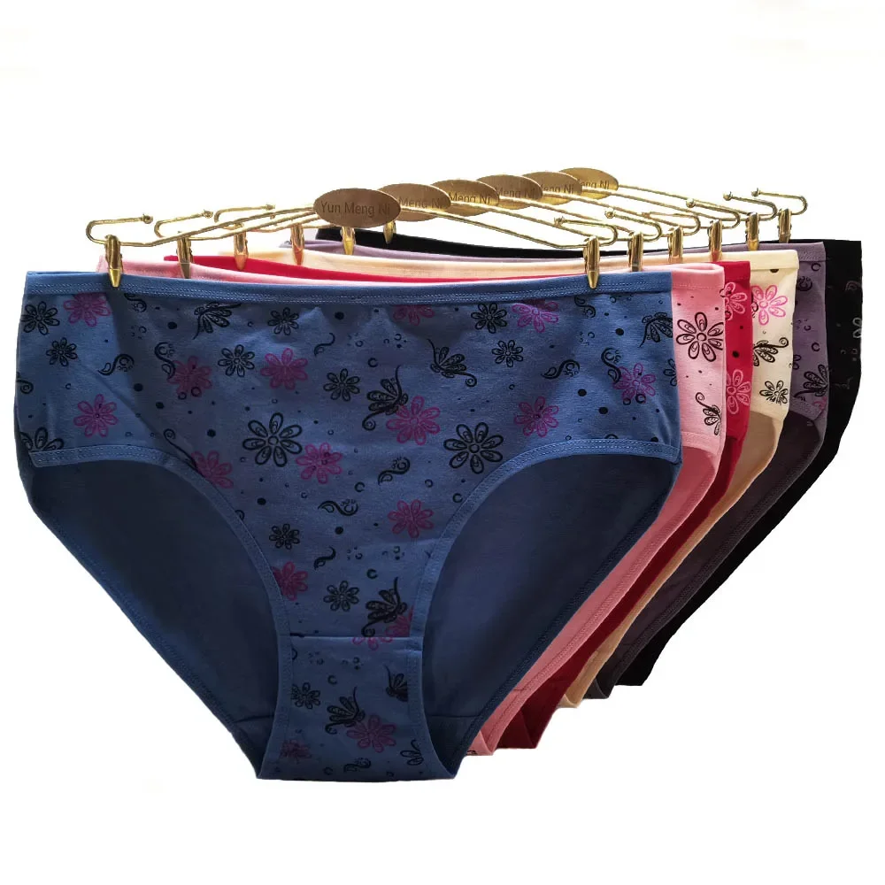 Women Underwear Cotton Briefs Plus Size Panties Woman Pants Lingerie Lady Knickers Girl Intimate 4XL 3XL 2XL 3 Pieces/Lot