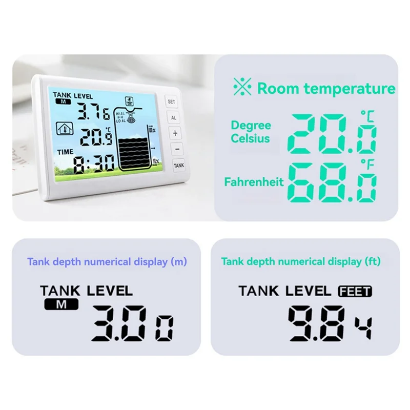 

GROCE-ультразвуковой измеритель уровня, многофункциональный бытовой измеритель уровня воды, функция сигнализации высокого и низкого уровня воды