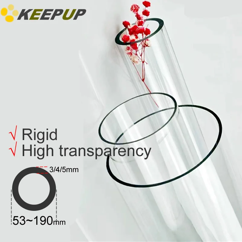 

PC tube Large diameter thick walled tubing Polycarbonate rigidity Plastic pipe High transparency Wall thickness 3 4 5mm 53~190OD