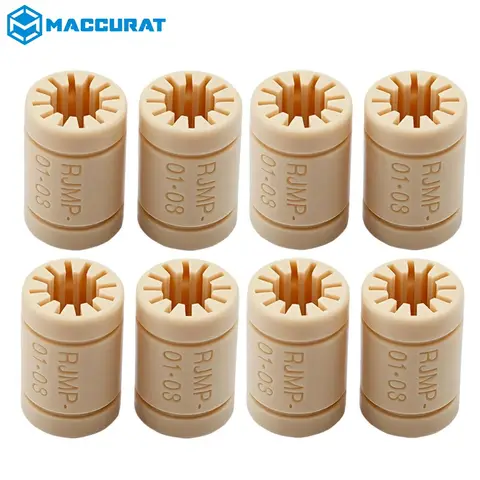 2PCS RJMP-01-08 Solid Polymer LM8UU Linear Bearing Solid Plasticr Bearing  8mm Shaft  Reprap Medel for 3D Printer Parts