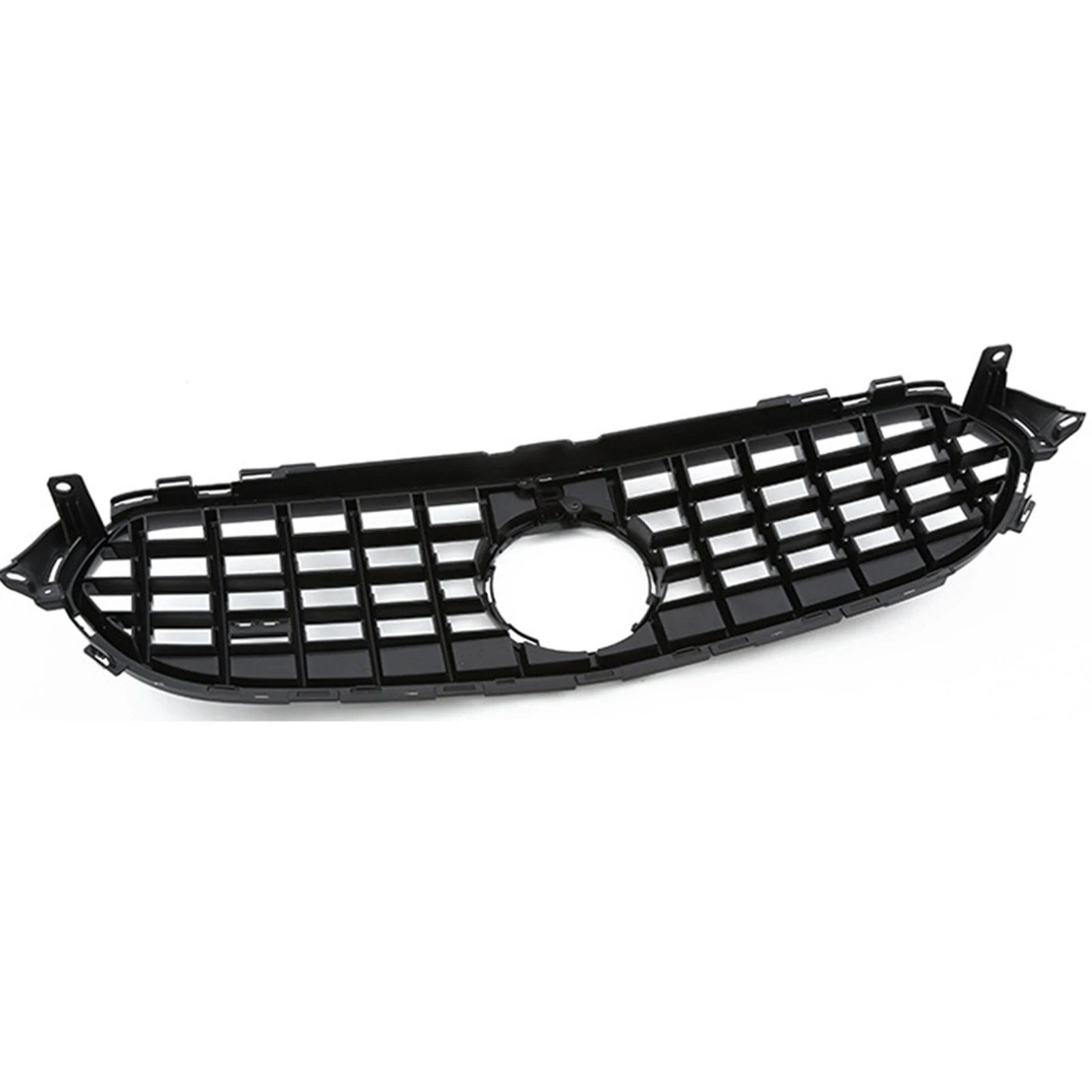 GT Style Front Grille For Mercedes Benz E Class W213 2021-2022 Silver Car Upper Bumper Intake Hood Mesh Grid Grill W/Camera Hole