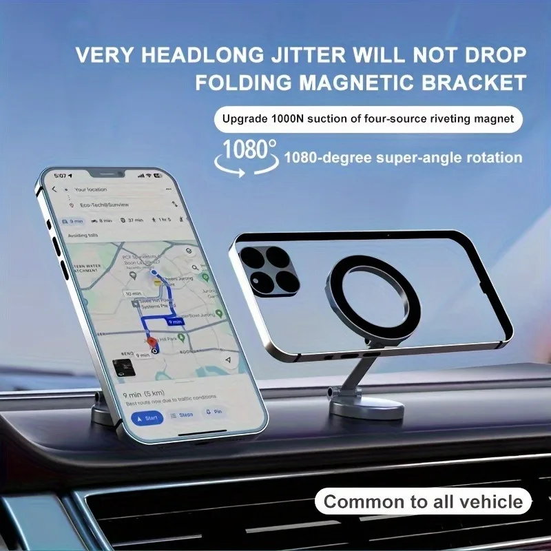 MagSafe Auto-Handyhalterung für Fahrzeuge, Mobiltelefon-Halterung fürs Auto, Verstellbarer Handyhalter aus Legierung