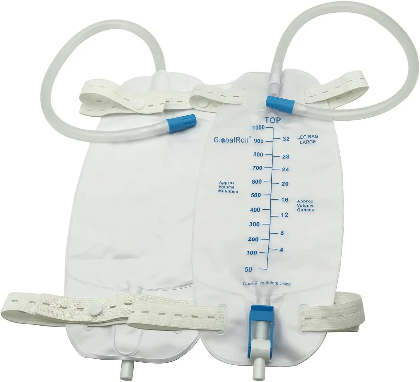 5PCS Urinary Drainage Bag Leg Urine Leg Bag with 1000ml Volume And 2 Adjustable Elastic Bands Professional Home Use