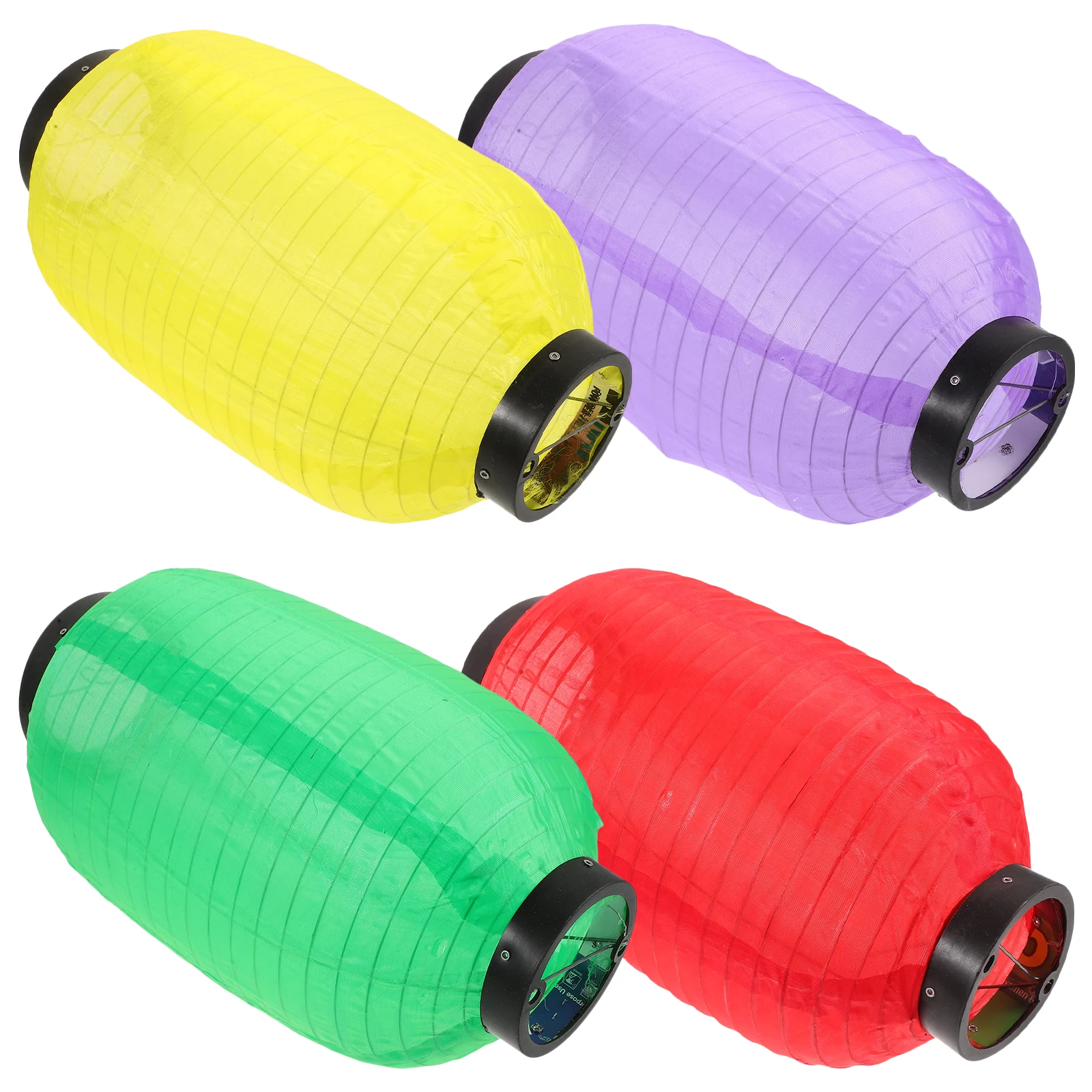 

4pcs Silk Cloth Lanterns 8 Inch Red Yellow Green Purple Waterproof Foldable Japanese Home Hanging Decorative Outdoor Indoor