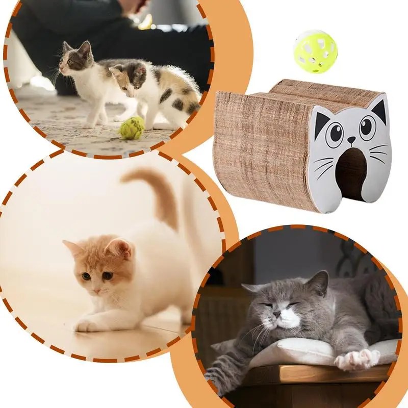 Magic Organ Cat Scratch Board Interactive Pet Scratch Pad Toy Kitten Scratching Post With Ball Foldable For Cat toys & training