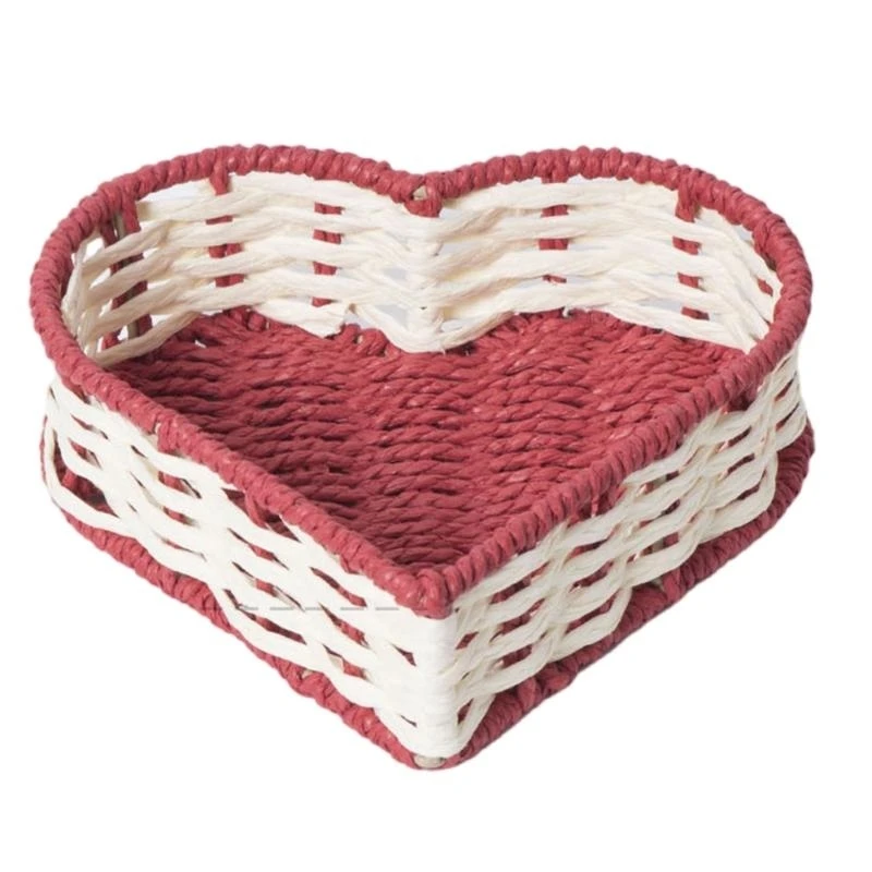 Faux Wicker Basket for Bread Snacks and Home Decoration Desktop Fruit