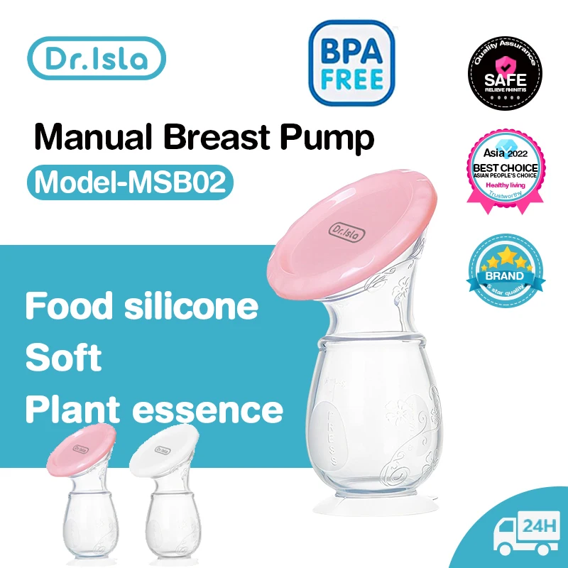 Dr.isla Manual Breast Pump Baby Feeding Manual Breast Pump Breast Collector Automatic Correction Breast Milk Silicone Pumps