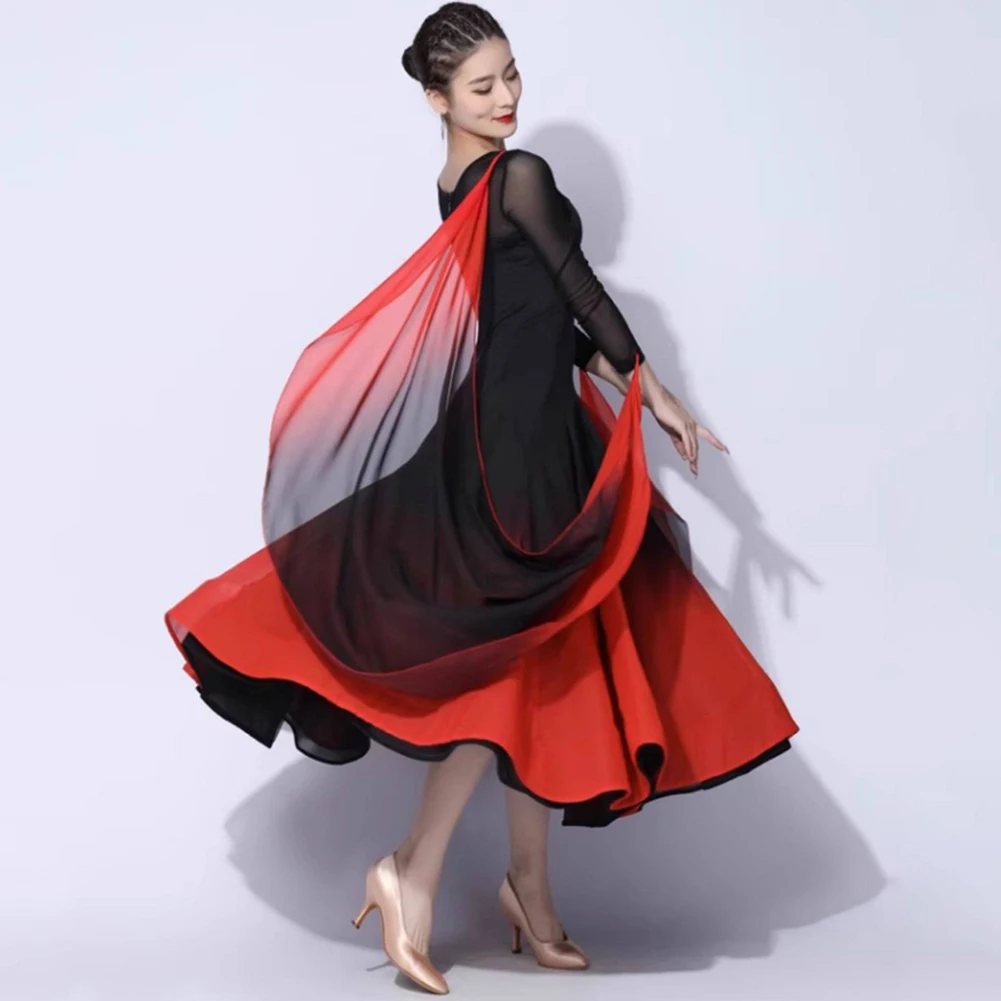 

Costume for Women Round Neck Ballroom Dancing Training Costumes Adult Costumes 2026 Black Ballroom Dresses Competition Elegant
