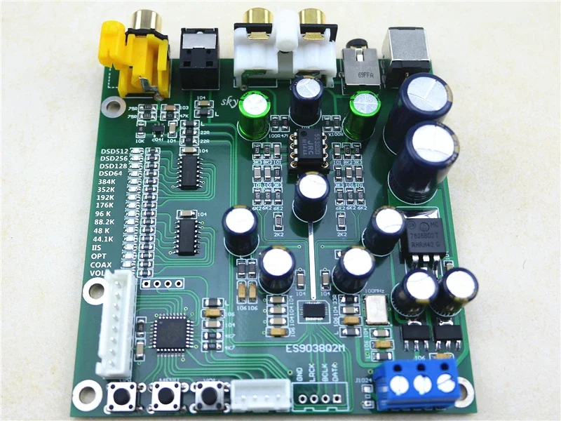 9038 Q2M DAC Decoder Board IIS DSD Fiber Coaxial Input 384k Dop128