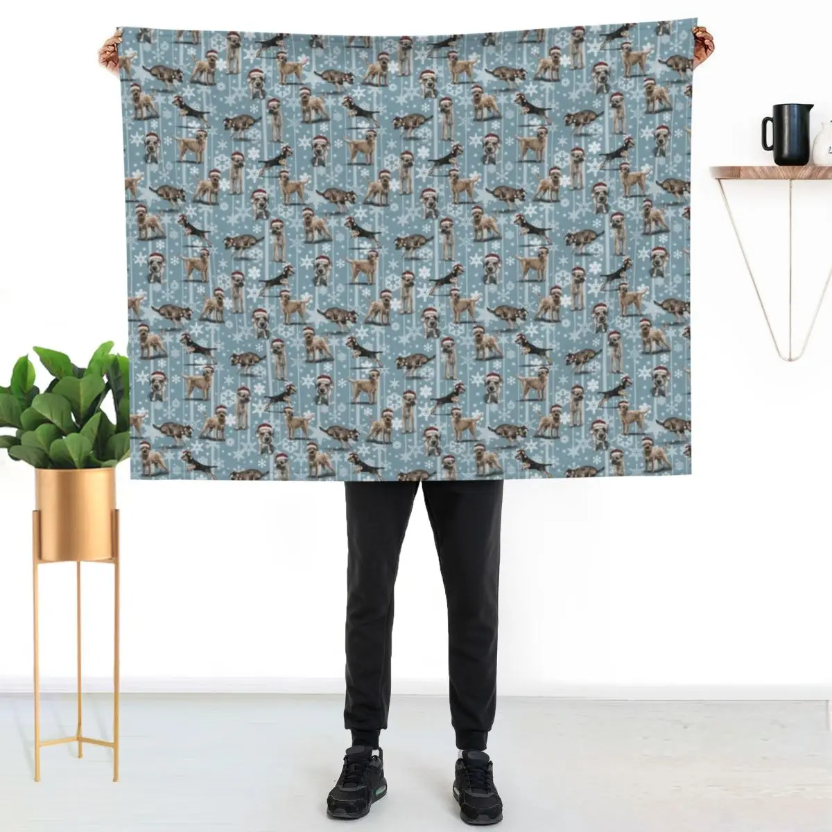 The Christmas Border Terrier Throw Blanket Large Nap Plaid on the sofa Summer Beddings Thin anime Blankets