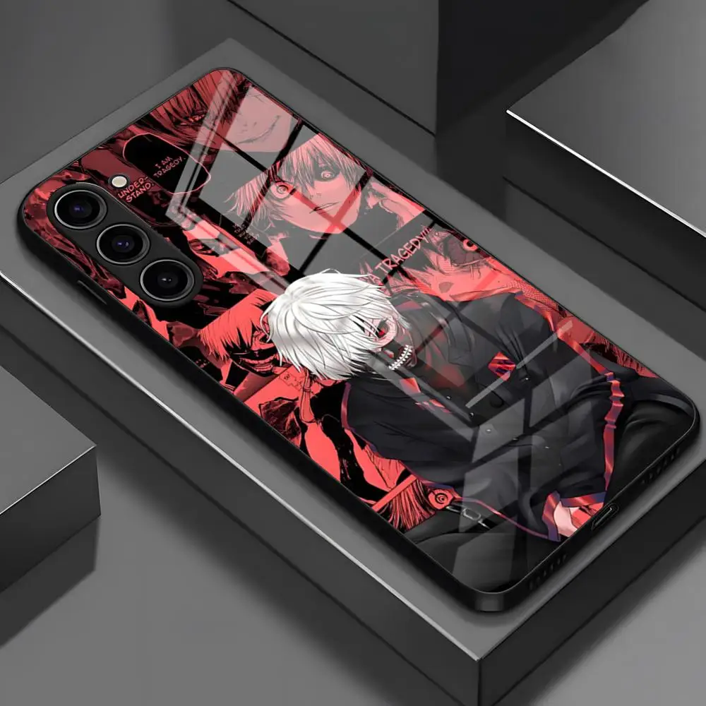 Anime Cool Tokyo Ghoul Plating Phone Case For Samsung S26 S25 Edge Ultra S23 S22 S21 S20 Ultra Plus S24 Fe A54 A53 A25 Glass Co