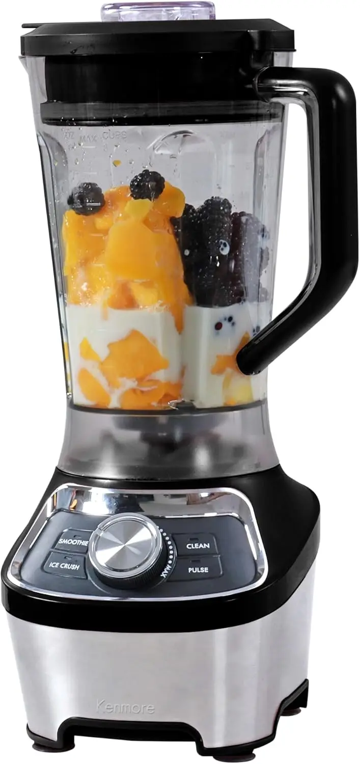 

Countertop Blender Electric Mixer Smoothies Ice Crush Pulse Function Tritan Pitcher Speed Dishwasher Safe Jar Black Kitchen Appl