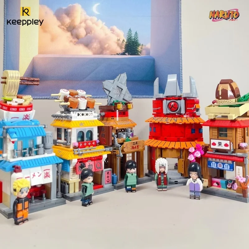 

Keeppley NARUTO Building Blocks Street View Uchiha Sasuke Haruno Sakura Assembly Model Anime Classic Scenes Ornament Toys Gifts