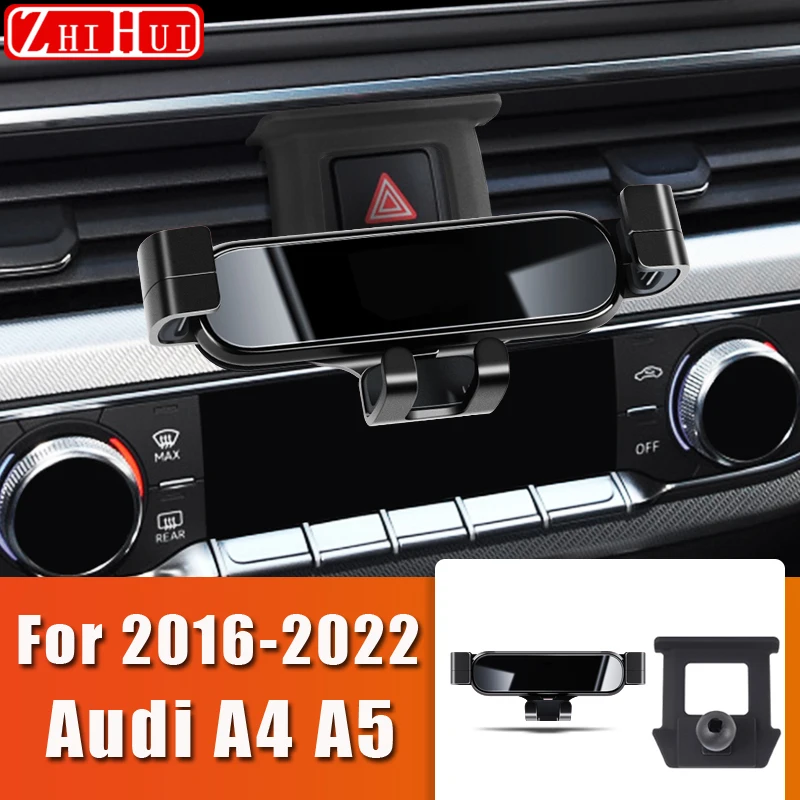 Car Mobile Phone Holder For Audi A4 B8 B9 A5 Convertible Sportback 8F 8TA 8T F5 Air Vent Mount Gravity Bracket Stand Accessories