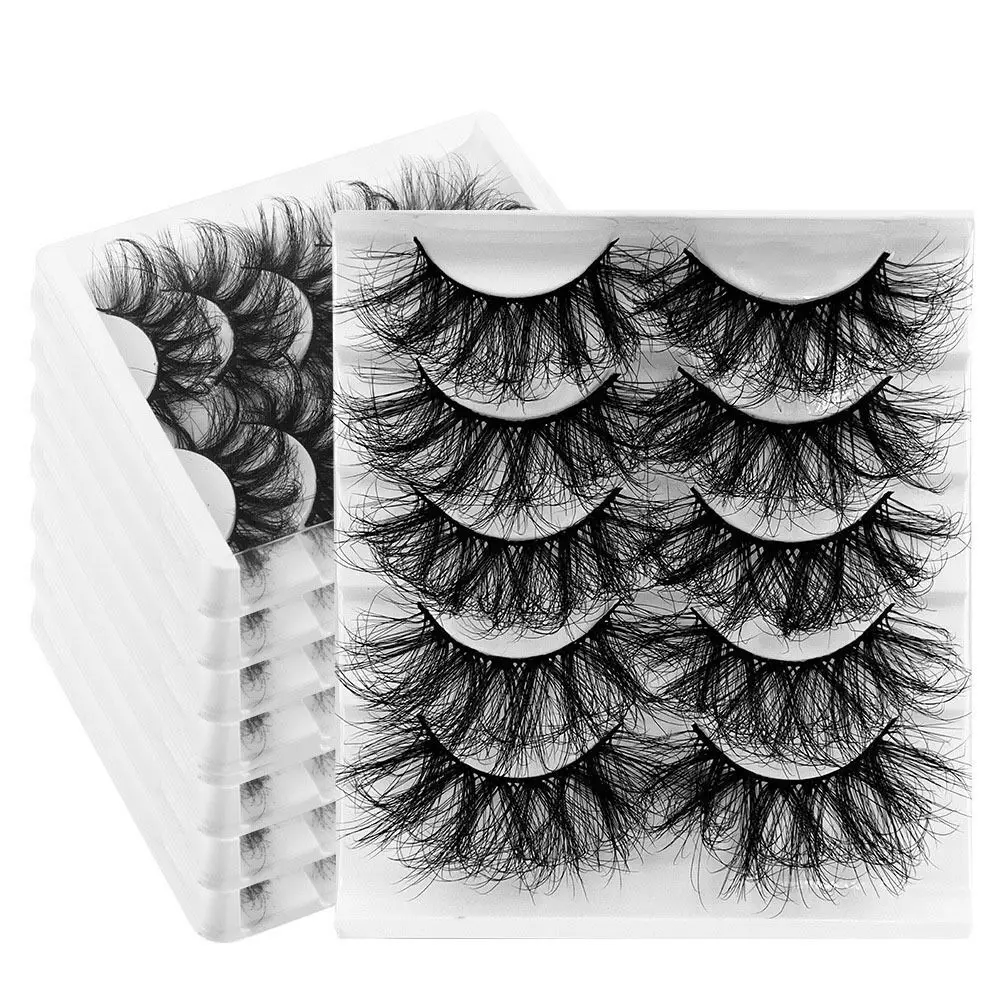 5 คู่/เซ็ต Instant ขนตาขนสัตว์ 8D Curly Cluster ผสมรูปแบบ Dramatic ดู Curling Fake Lashes หนา Wispy