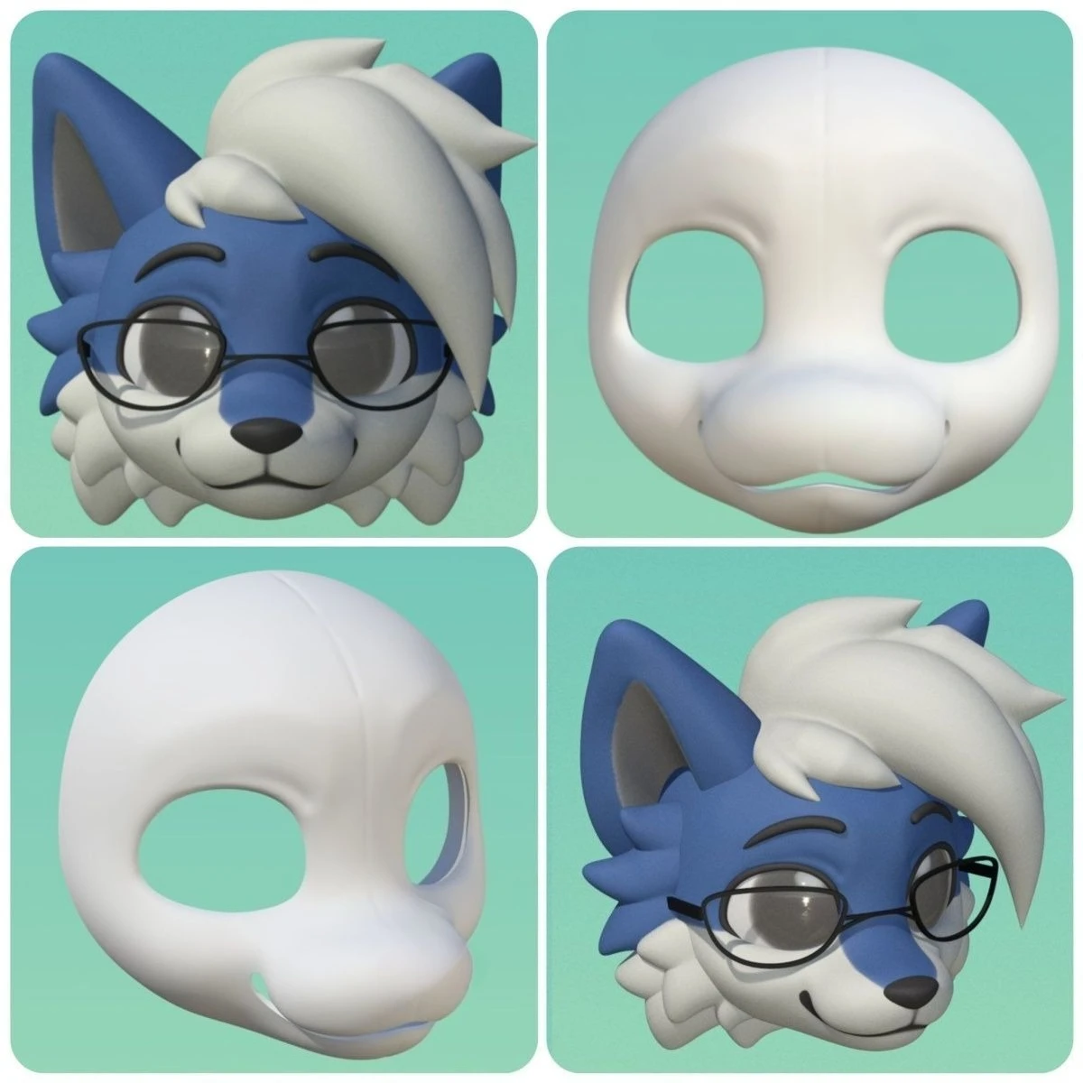 

Kemono Base Mask Cute Fox or Canine Headshell Mask 3D Printed Cosplay Accessories American style and kemono Universal style