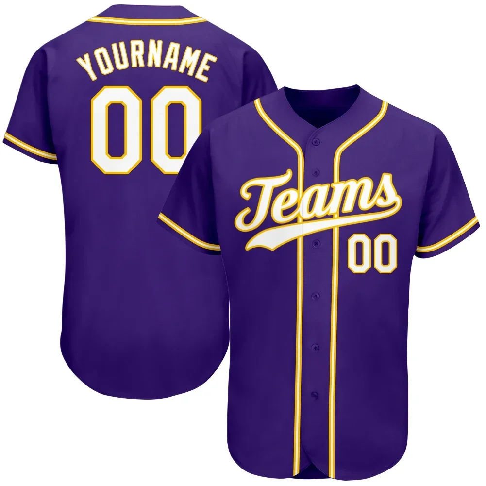 Custom Baseball Jersey Full Sublimated Team Name&Numbers Make Your Own Quick-dry Button-down Tee Shirts for Adults/Kids Big size