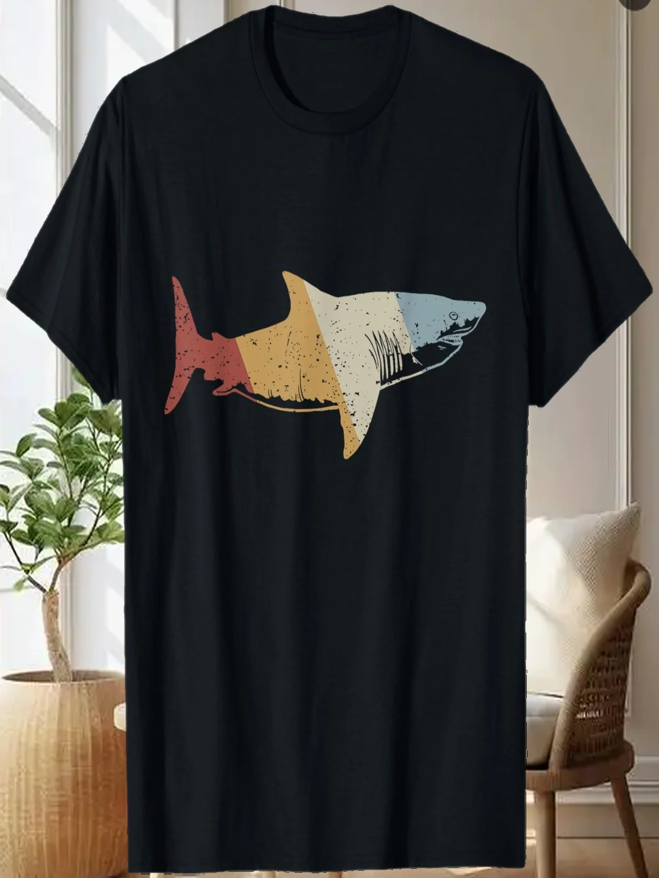 Camiseta vintage estilo retrô tubarão