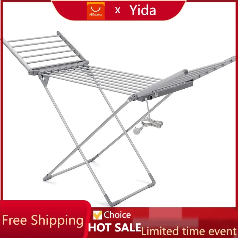 

tonchean Heated Clothes Drying Rack, Folding Electric Clothes Drying Rack, Collapsible Laundry Drying Rack