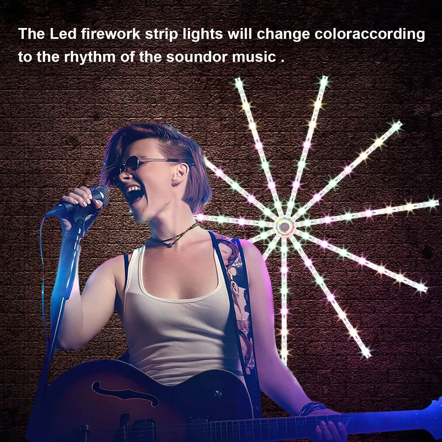 Tuya WIFI Bluetooth Smart LED Light Strip USB 5V LED Fireworks Sound Drums Meteors Lamp Christmas Decorative Atmosphere Lights