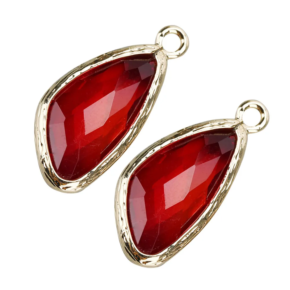 5Pcs Pendant for Jewelry Making DIY Craft Supplies Premium Metal Frame Glass Center Delicate Design Necklace Earring