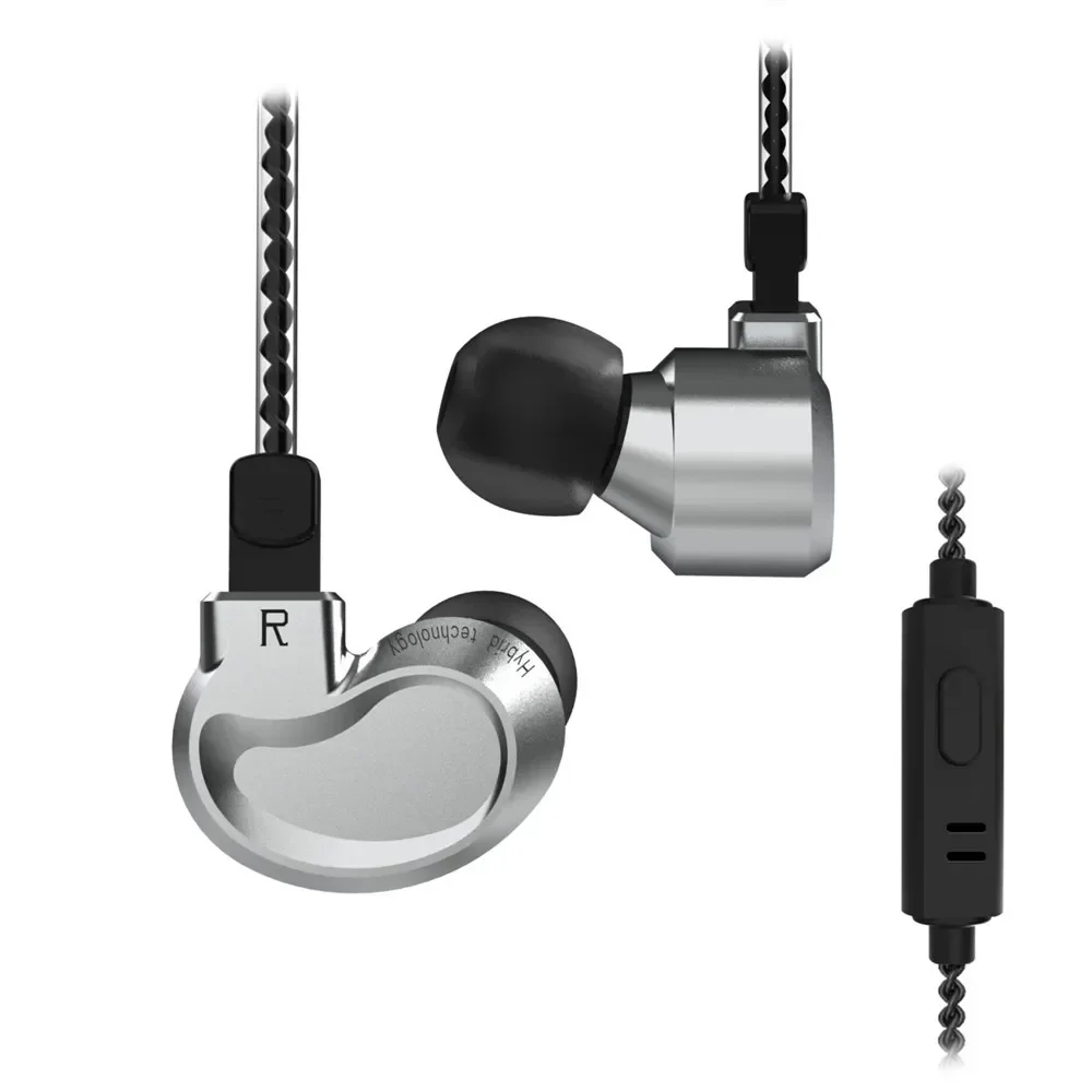 BQEYZ K1 HiFi Wired In Ear IEM Earphone Aluminum 2 Dynamic + 1 Balanced Drivers Tuning Monitor with Microphone Replaceable Cable