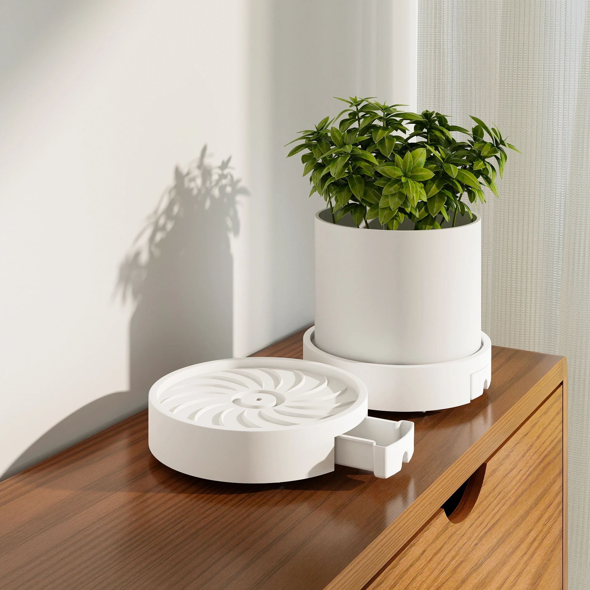 

360 ° Вращающаяся подставка для растений на колесиках, с прочным пластиковым основанием и поддоном для воды, мобильная подставка для цветочных горшков для дома и балкона