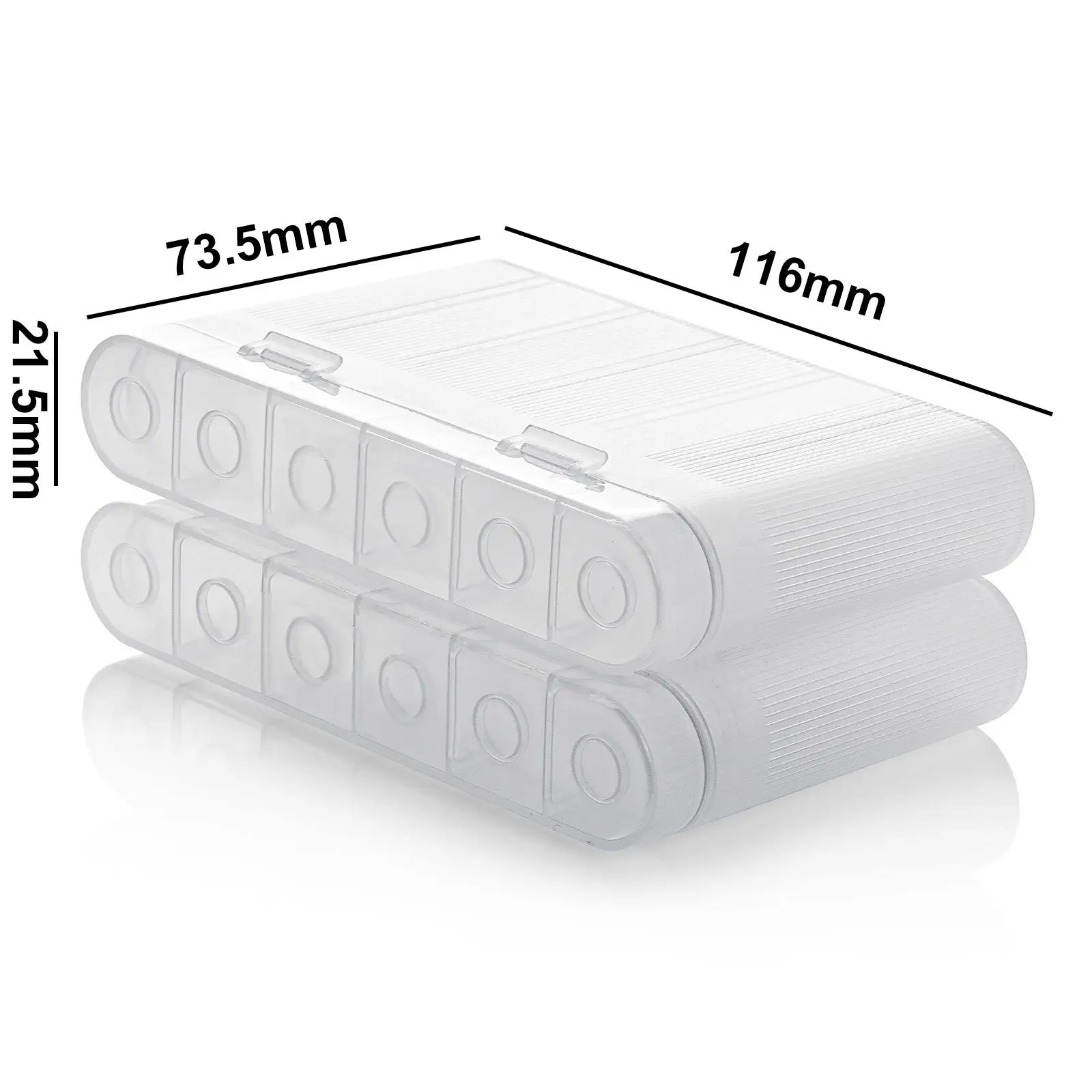 Multifunction Battery Storage Organizer Case Holder Box for 6 Batteries Portable Compact Size Outdoor Camping Car Essential