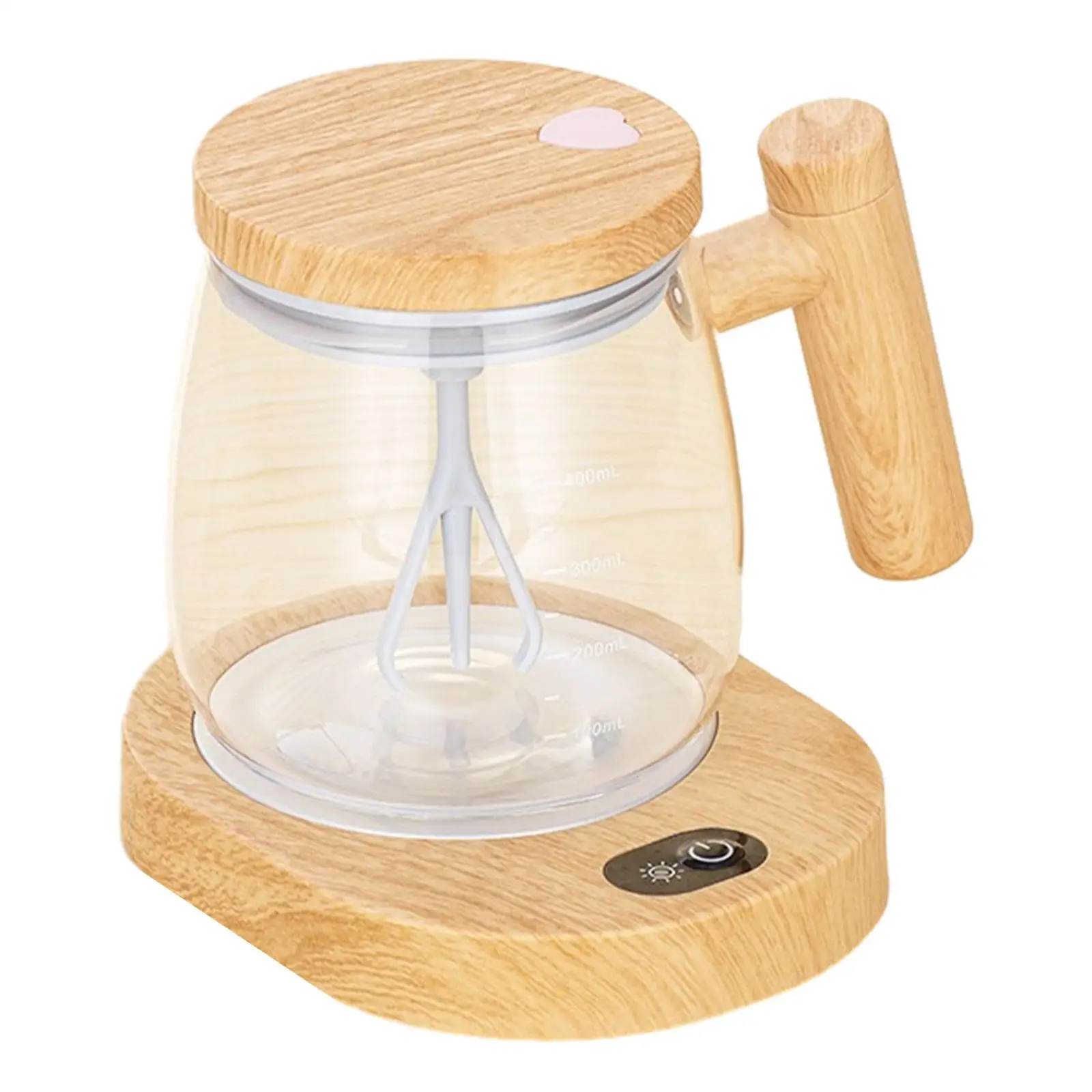 Self-mixing cup, automatic mixing cup, heating pad with wooden lid,