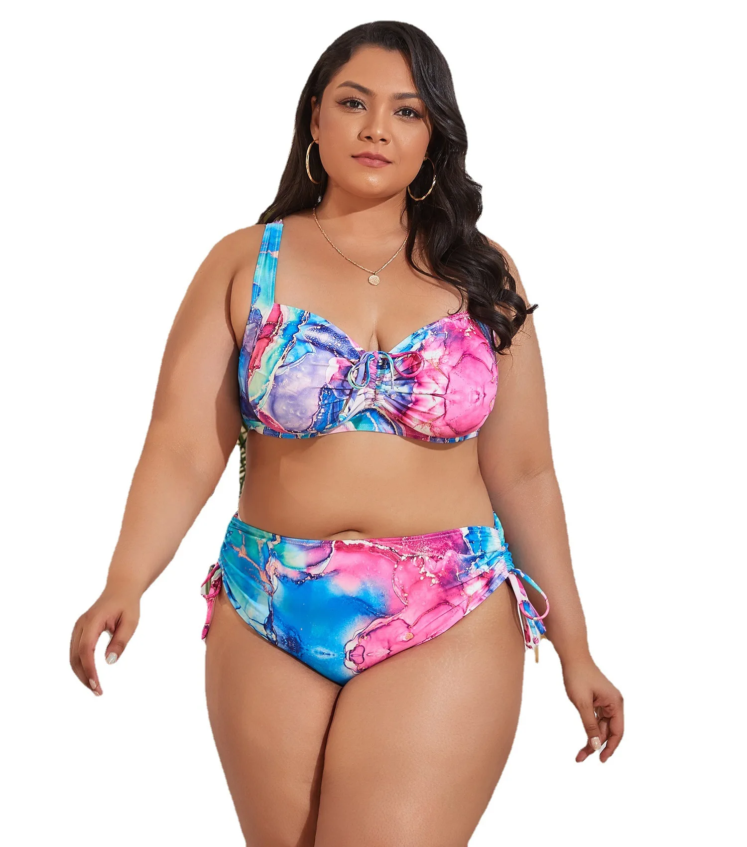 Two Piece Bathing Suits 2024 Big Boobs High Waist Bikini set 3XL Large Size Swimsuit for big breasts Plus size Swimwear XXL 4XL