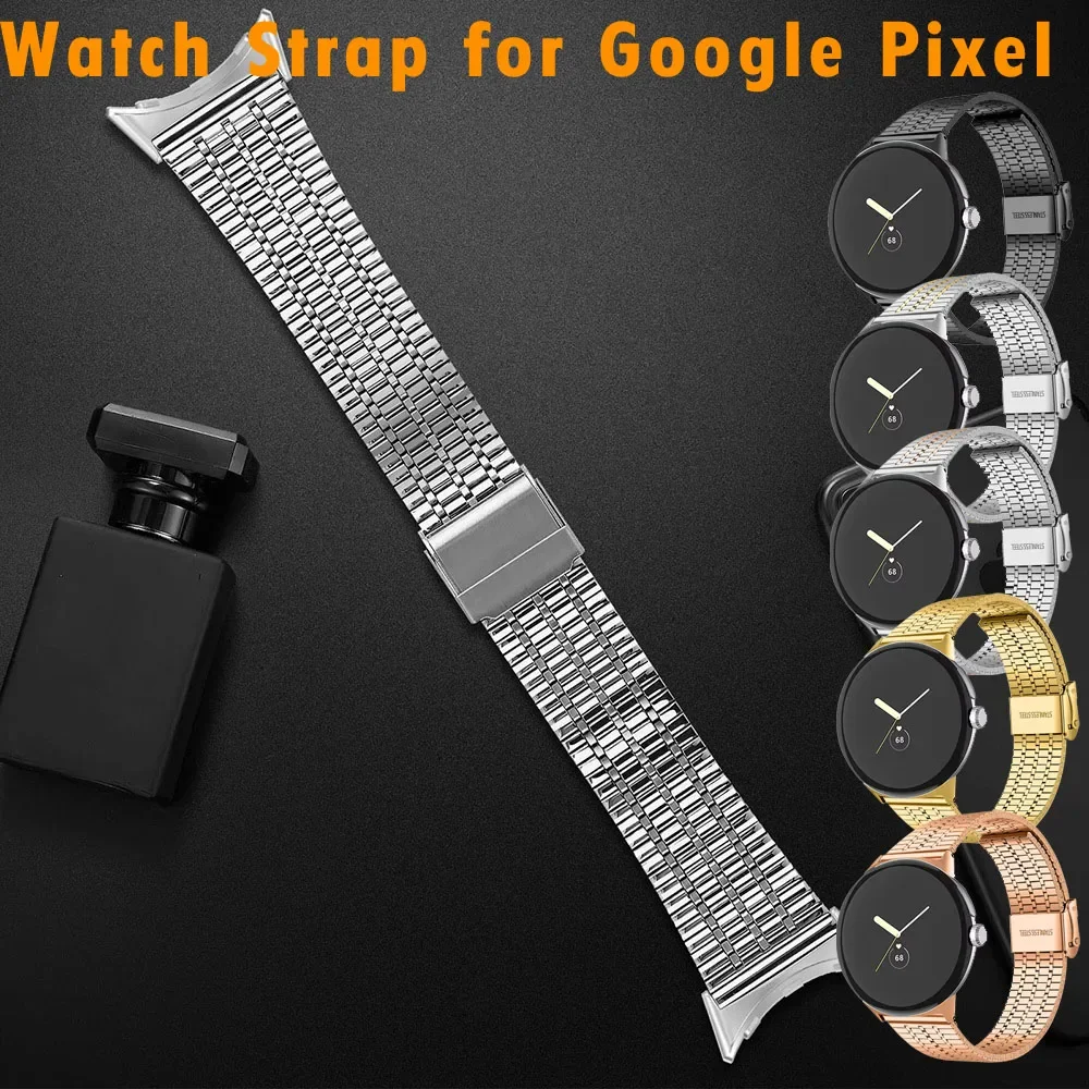 No Gaps Stainless Steel Strap For Google Pixel Watch 4 3 41mm 45mm Band Metal Bracelet For Google Pixel Watch 1 2 3 4 Wristband