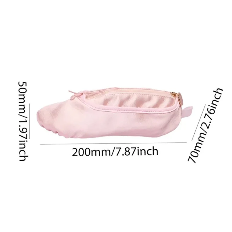 USHINE Pink Ballet Shoes Makeup Bag Stylish Cosmetic Bag Storage Case Perfect for Ballet Enthusiasts and Stationery Collectors