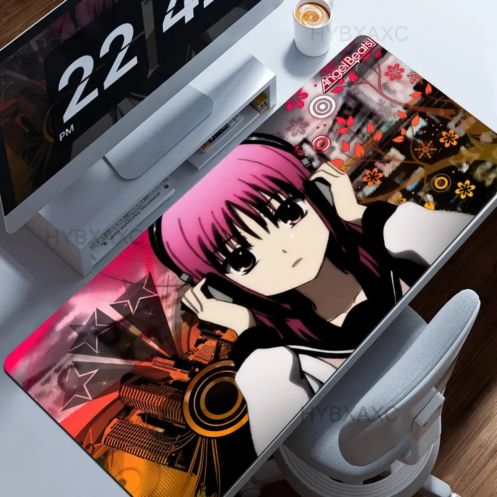 Angel B-Beat Mouse Pad Gamer Natural Rubber HYBXAXC Rubber Rubber Desk Mat Kawaii Gaming Accessories PC Game Mat Oversized