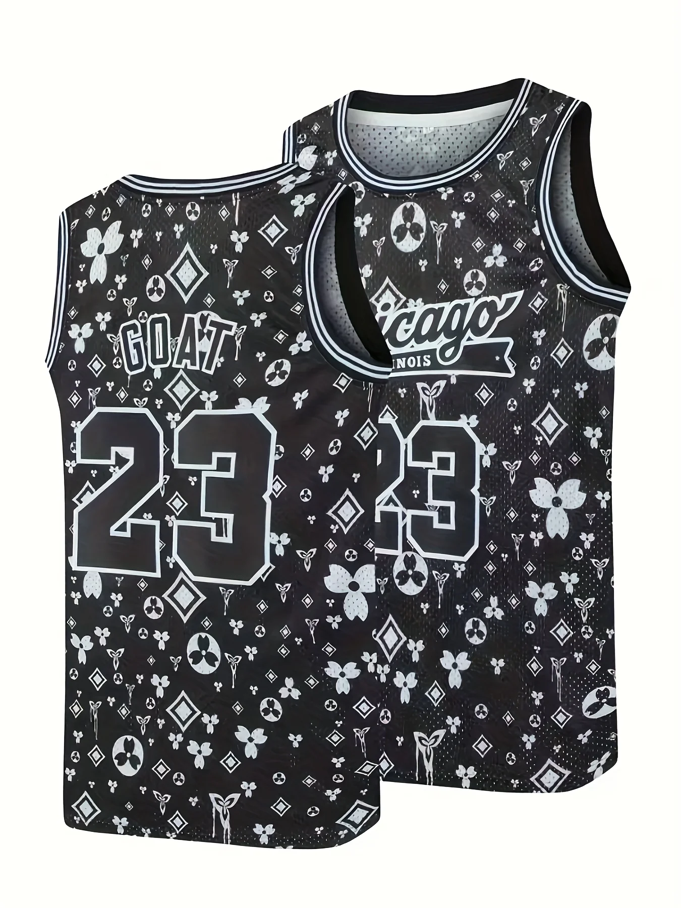 شيكاغو الرجال # 23 جيرسي كرة السلة - سترة رياضية للذكرى السبع عشر من Goat بدون أكمام للتدريب واللعبة تستخدم ملابس كرة السلة