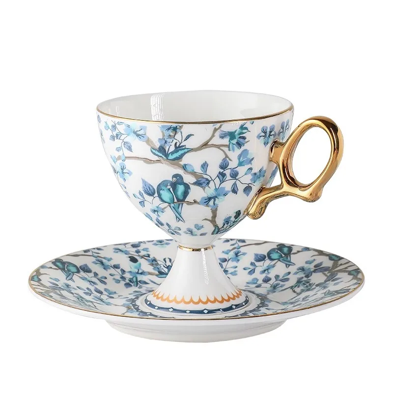 

Coffee cup set, high-end exquisite and high-end sense, light luxury and high-value niche gift box, bone china British afternoon