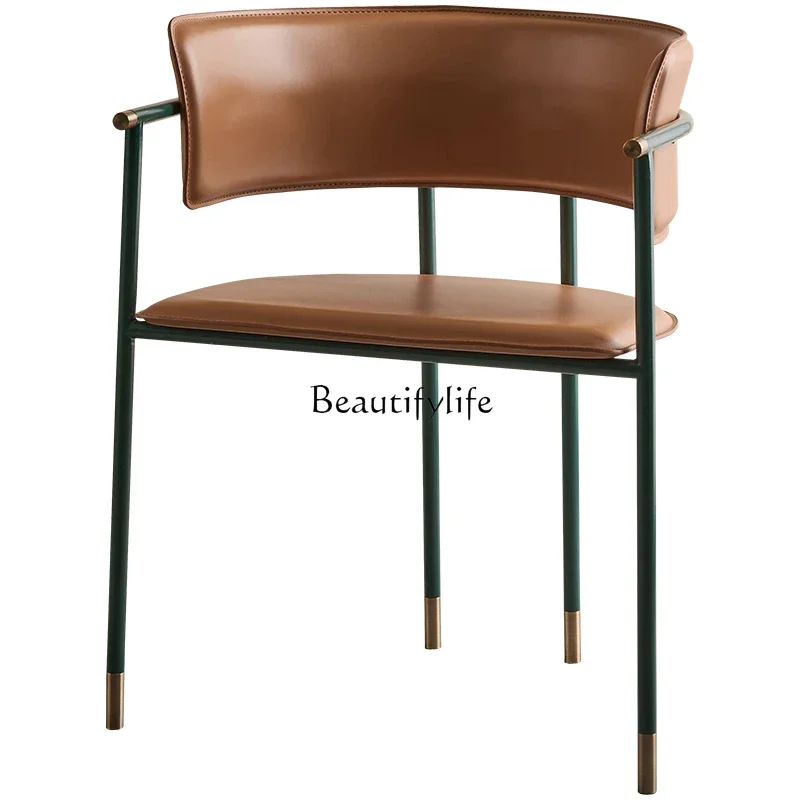 

lItalian minimalist single sofa chair new home imported leather leisure chair