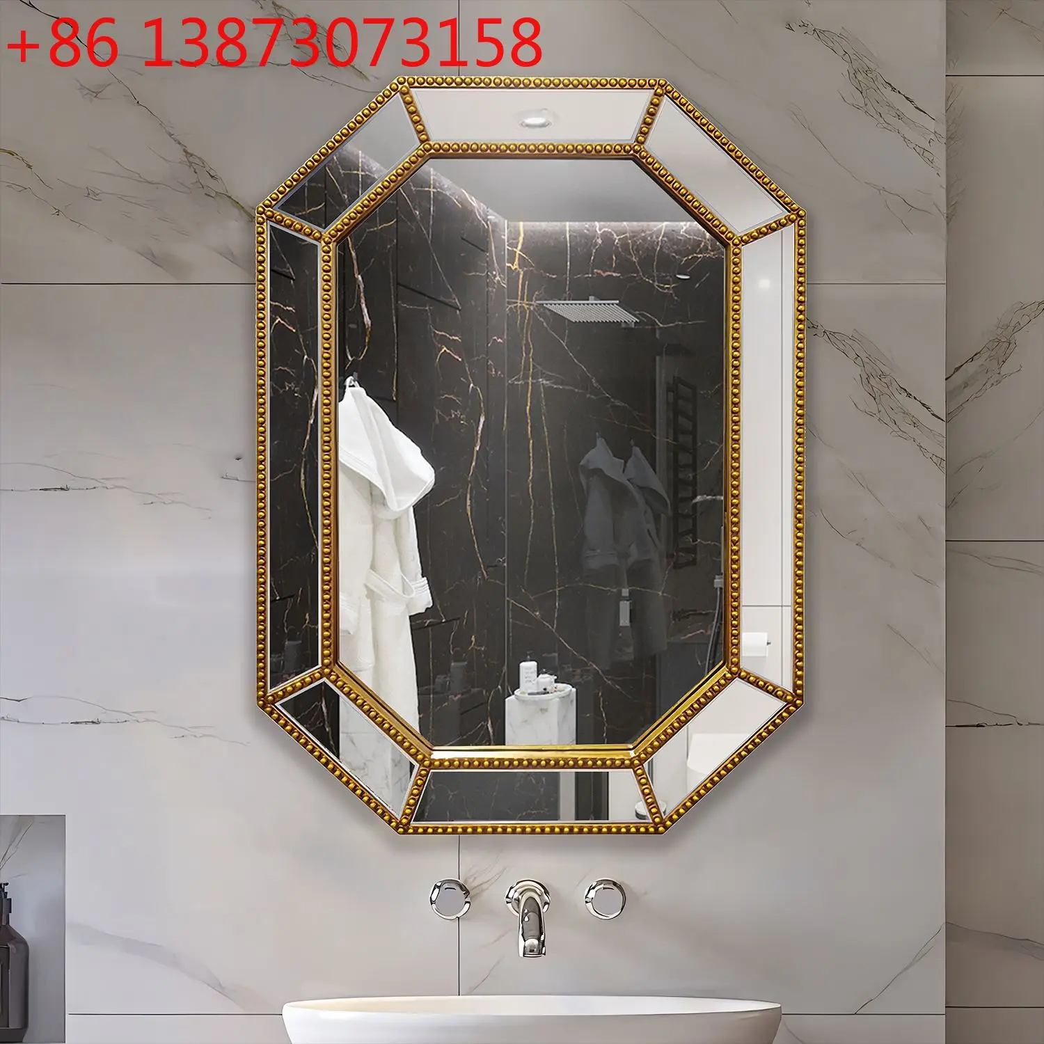 

Nordic modern light luxury bathroom mirror wall-mounted toilet toilet toilet mirror