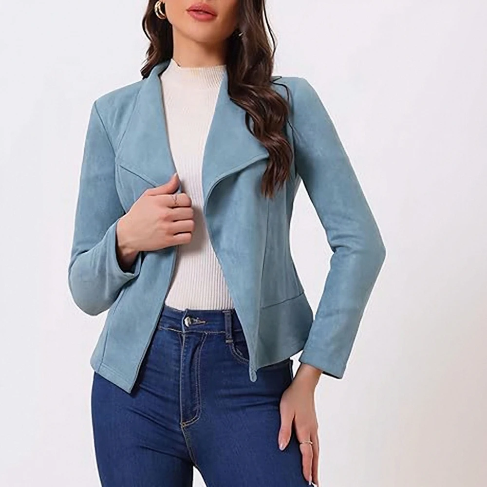 

Повседневный костюм с прямыми рукавами и длинными рукавами, стильная модная женская куртка трапециевидной формы высшего класса, элегантная деловая одежда