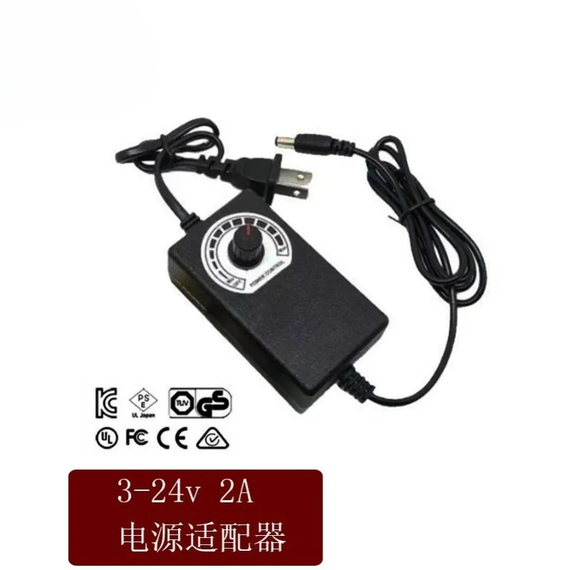 AC To DC Adjustable Power Adapter 3-24V 2A Regulated Switching Power Supply with Voltage Indicator Adjustable Voltage