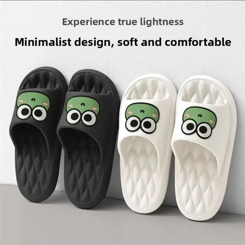 

Cute slippers, one line dragging home, 2025 summer new couple's anti slip and odor proof bathroom cartoon cool slippers
