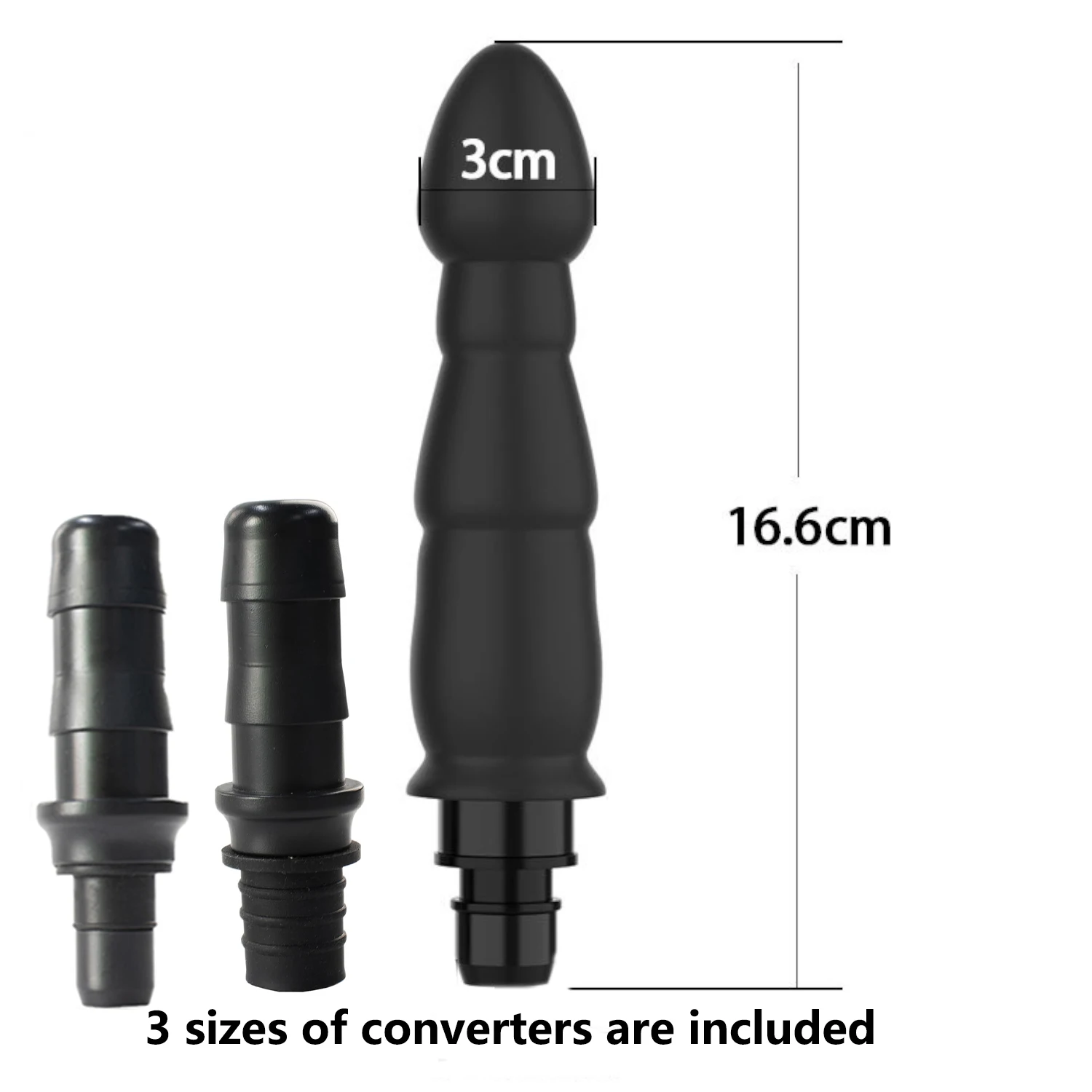 1pc Black Silicone Massage Head, Fascia Gun Massage Head, With Multiple Uses, Including Three Interfaces, Used For Fascia Gun