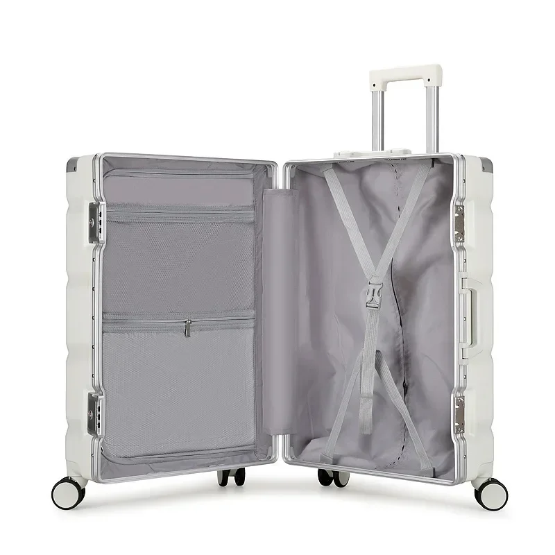 Cabin Luggage 24 26 28 Aluminum Frame Large Capacity Trolley Case 20 22 Inch Men Travel Password Boarding Box Rolling Suitcase