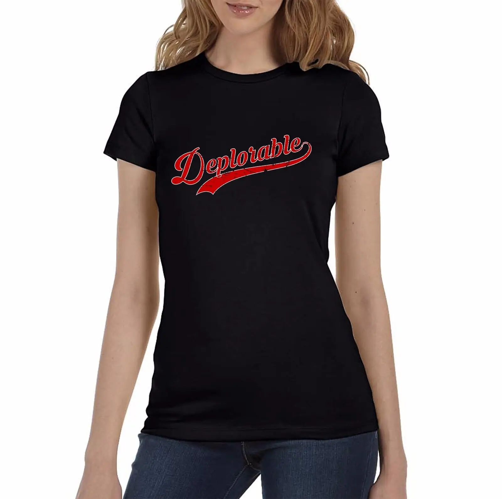 

US Political Democrat Deplorable Women's Black T-Shirt